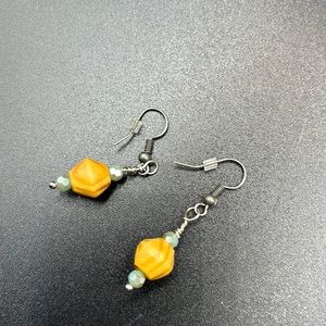 Wooden beaded earrings
